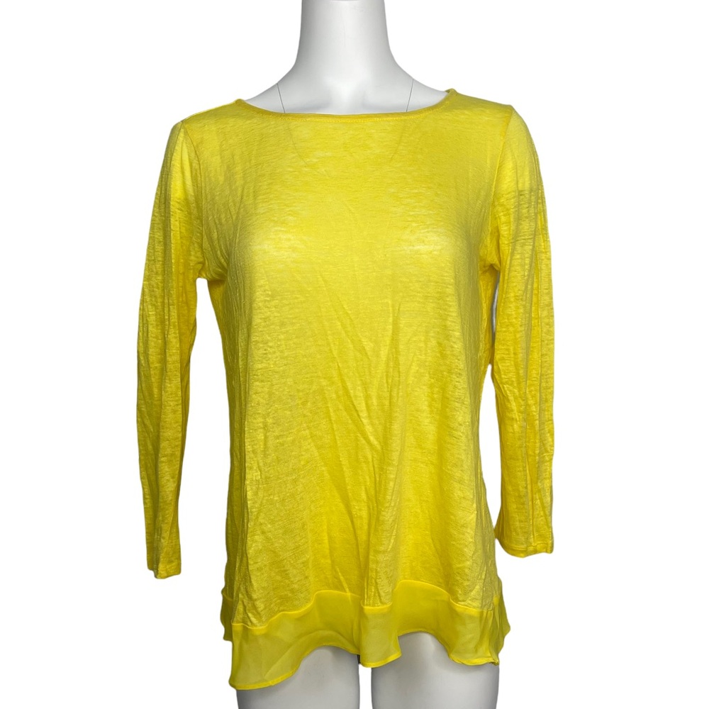 Lauren Ralph Lauren 100% Linen Bright Yellow Blouse Top S